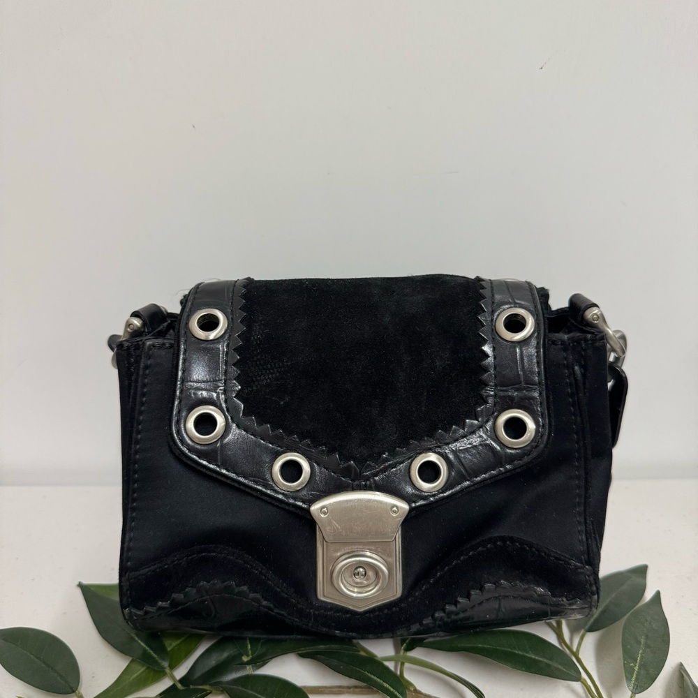 VINTAGE MAXIMUS SATIN  LEATHER SHOULDER BAG